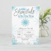 Een beetje sneeuwvlok is onderweg baby shower mint kaart (Staand voorkant)