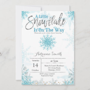 Een beetje sneeuwvlok is onderweg baby shower mint kaart