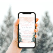 Een beetje sneeuwvlok is op de weg douche uitnodig kaart