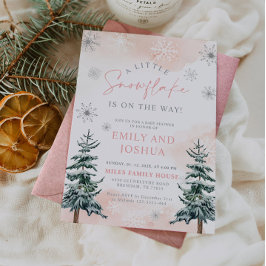 Een beetje sneeuwvlok is op de weg douche uitnodig kaart