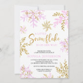 Een beetje sneeuwvlok is op weg naar Baby shower Kaart (Voorkant)