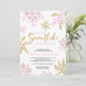 Een beetje sneeuwvlok is op weg naar Baby shower Kaart (Staand voorkant)