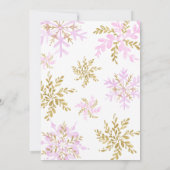 Een beetje sneeuwvlok is op weg naar Baby shower Kaart (Achterkant)