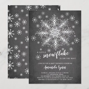 Een beetje sneeuwvlok krijtbord Baby shower Kaart
