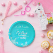 Een beetje sneeuwvlok minimalistisch blauw patroon papieren bordje (Feest)