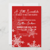 Een beetje sneeuwvlok minimalistisch rood patroon kaart (Voorkant)