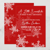 Een beetje sneeuwvlok minimalistisch rood patroon kaart (Voorkant / Achterkant)