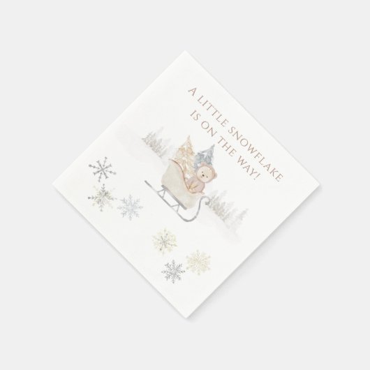 Een beetje sneeuwvlok neutraal Baby shower Servet (Hoek)