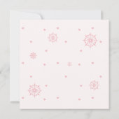 Een beetje sneeuwvlok roze Baby shower dank je kaa Bedankkaart (Achterkant)