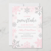 Een beetje sneeuwvlok roze Baby shower Kaart (Voorkant)