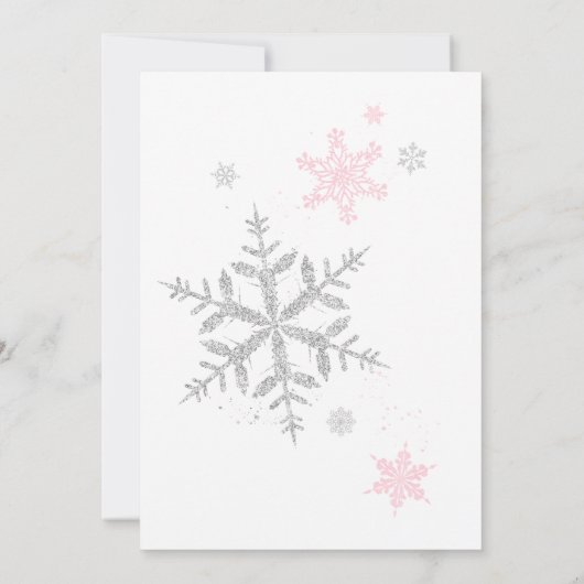 Een beetje sneeuwvlok roze Baby shower Kaart (Achterkant)