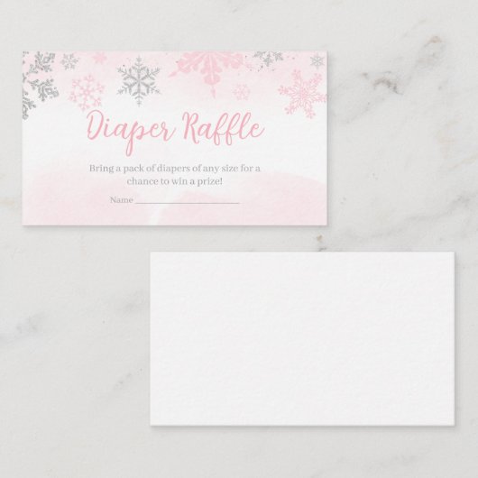 Een beetje sneeuwvlok roze Baby shower luier Raffl Informatiekaartje (Voorkant / Achterkant)