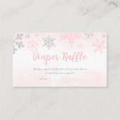 Een beetje sneeuwvlok roze Baby shower luier Raffl Informatiekaartje (Voorkant)