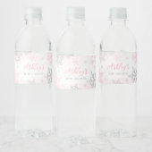 Een beetje sneeuwvlok roze Baby shower Waterfles Etiket (Flessen)