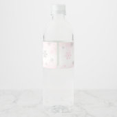 Een beetje sneeuwvlok roze Baby shower Waterfles Etiket (Achterkant)