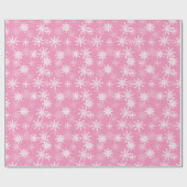 Een beetje sneeuwvlok roze en wit inpakpapier (Vlak)