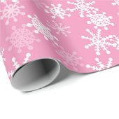 Een beetje sneeuwvlok roze en wit inpakpapier (Rol Hoek)