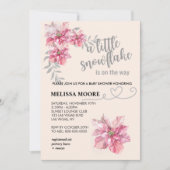 Een beetje sneeuwvlok roze sneeuwvlok roze poinset kaart (Voorkant)