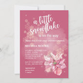 Een beetje sneeuwvlok roze sneeuwvlok roze poinset kaart (Voorkant)