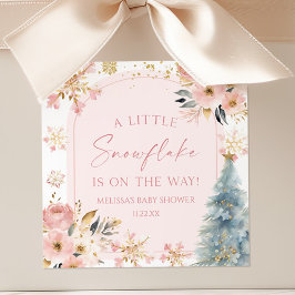 Een beetje sneeuwvlok roze winter Baby shower Vierkante Sticker
