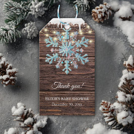Een beetje sneeuwvlok rustieke winter Baby shower Cadeaulabel