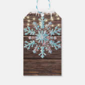 Een beetje sneeuwvlok rustieke winter Baby shower Cadeaulabel (Achterkant)