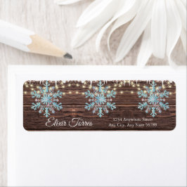 Een beetje sneeuwvlok rustieke winter Baby shower Etiket