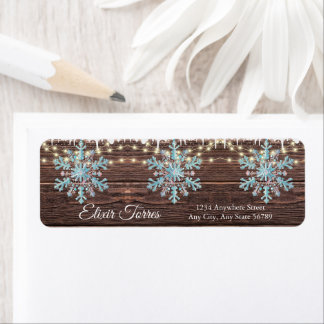 Een beetje sneeuwvlok rustieke winter Baby shower Etiket