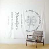 Een beetje sneeuwvlok Winter Baby shower Achtergro Wandkleed (In Situ (horizontaal))