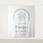 Een beetje sneeuwvlok Winter Baby shower Achtergro Wandkleed (Voorkant)