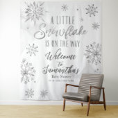 Een beetje sneeuwvlok Winter Baby shower Achtergro Wandkleed (In situ)