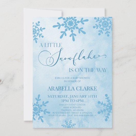 Een beetje sneeuwvlok Winter Wonderland Baby showe Kaart (Voorkant)