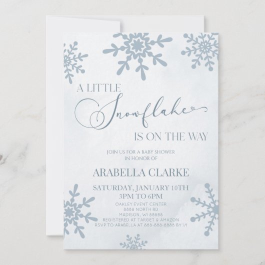 Een beetje sneeuwvlok Winter Wonderland Baby showe Kaart (Voorkant)