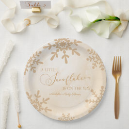 Een beetje sneeuwvlok Winter Wonderland Baby showe Papieren Bordje