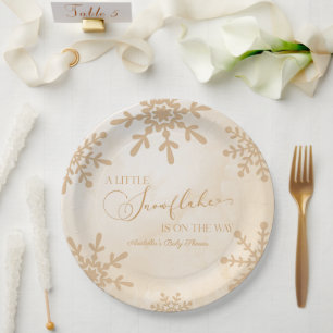 Een beetje sneeuwvlok Winter Wonderland Baby showe Papieren Bordje