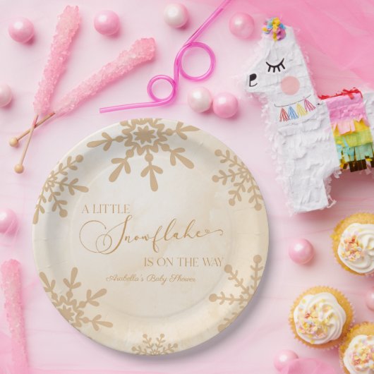 Een beetje sneeuwvlok Winter Wonderland Baby showe Papieren Bordje (Feest)