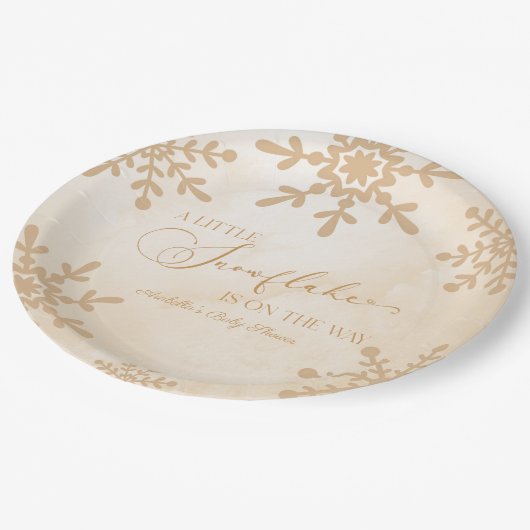 Een beetje sneeuwvlok Winter Wonderland Baby showe Papieren Bordje (Gekanteld)