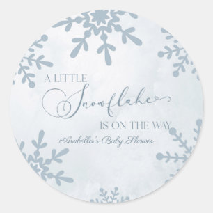 Een beetje sneeuwvlok Winter Wonderland Baby showe Ronde Sticker