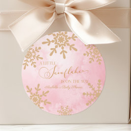 Een beetje sneeuwvlok Winter Wonderland Baby showe Ronde Sticker