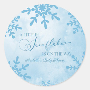 Een beetje sneeuwvlok Winter Wonderland Baby showe Ronde Sticker