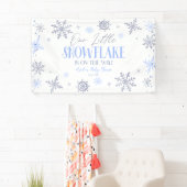 Een beetje sneeuwvlok winterblauw Baby shower Spandoek (Insitu)