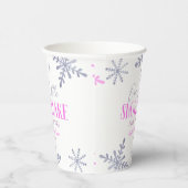Een beetje sneeuwvlok winterroze Baby shower Papieren Bekers (Rechts)