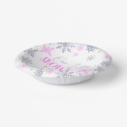 Een beetje sneeuwvlok winterroze Baby shower Papieren Kommen (Gebogen)