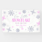 Een beetje sneeuwvlok winterroze Baby shower Spandoek (Horizontaal)