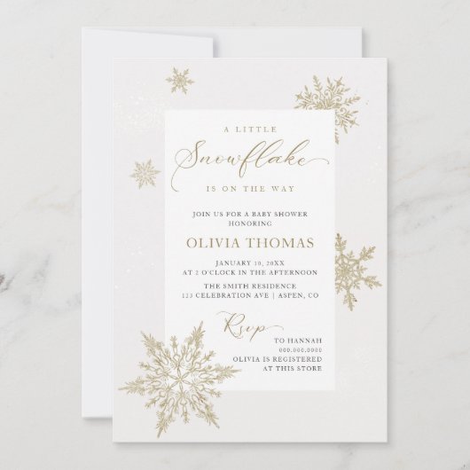 Een beetje sneeuwvlok zacht neutraal Baby shower Kaart (Voorkant)
