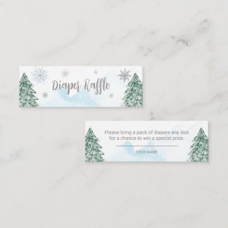 Een beetje sneeuwvlokken Baby Diaper Raffle Mini Visitekaartje