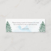 Een beetje sneeuwvlokken Baby Diaper Raffle Mini Visitekaartje (Achterkant)