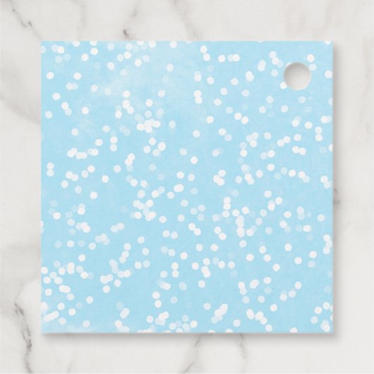 Een beetje sneeuwvlokken Baby shower Blauw Dank je Bedankjes Labels (Achterkant)