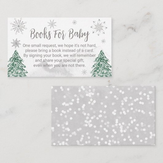 Een beetje sneeuwvlokken Baby shower met Kerstmis  Informatiekaartje (Voorkant / Achterkant)