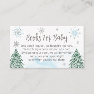 Een beetje sneeuwvlokken Baby shower met Kerstmis  Informatiekaartje